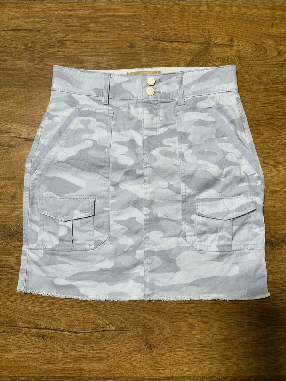 Democracy Light Blue Camo Utility Mini Skirt Size 2